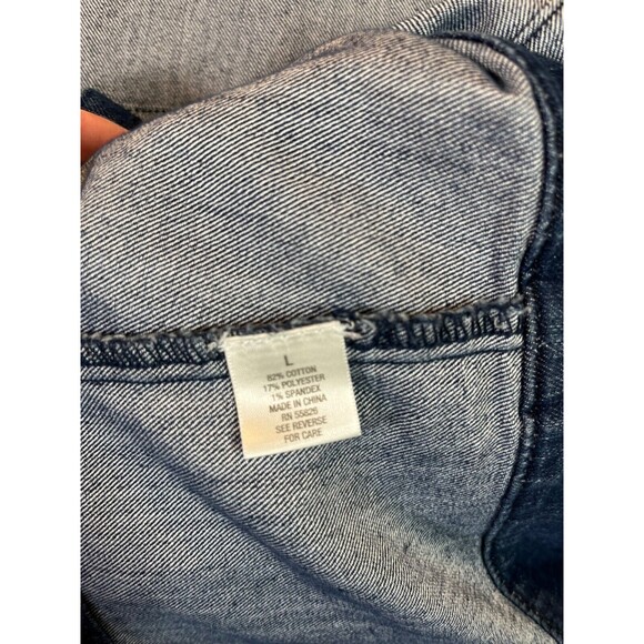 Dressbarn Woman's Ruffle Long Sleeve Denim Jacket With Front Pockets Size Large - Picture 9 of 9